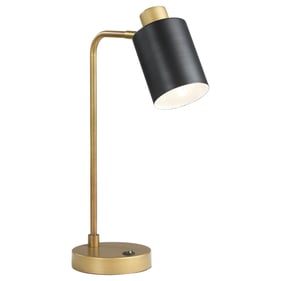 Coaster Furniture Cherise Antique Brass Matte Black Table Lamp