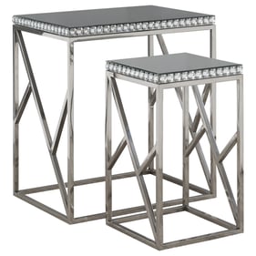 Coaster Furniture Betsy Mirror Silver 2pc Nesting Tables