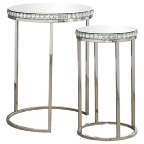 Coaster Furniture Addison Silver 2pc Round Nesting Table