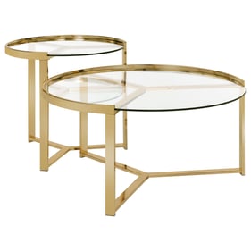 Coaster Furniture Delia Clear Gold 2pc Nesting Tables