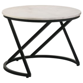 Coaster Furniture Miguel White Black Round Accent Table