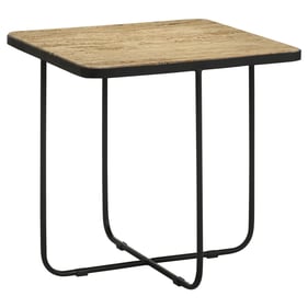 Coaster Furniture Elyna Travertine Black Square Accent Table