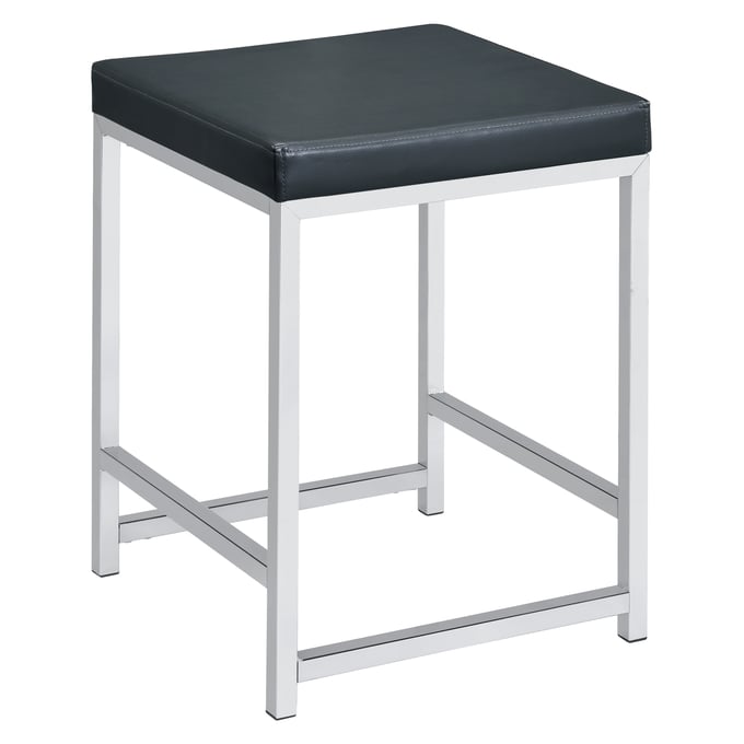 Coaster Furniture Afshan Dark Grey Chrome Vanity Stool CST-935924