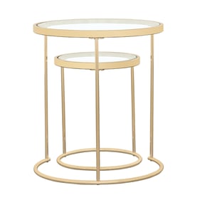 Coaster Furniture Maylin Clear Gold 2pc Nesting Table Set