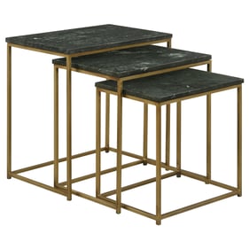 Coaster Furniture Medora Green Marble Top 3pc Nesting Table Set