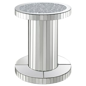 Coaster Furniture Dorielle Mirror Crystal Inlay Round Top Accent Table