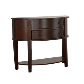 Coaster Furniture Diane Cappuccino 2 Drawers Demilune Shape Console Table