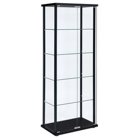 Coaster Furniture Delphinium Black 5 Shelf Glass Curio Cabinet