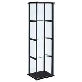 Coaster Furniture Cyclamen Black 4 Shelf Glass Curio Cabinet