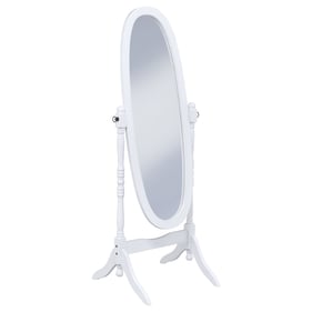 Coaster Furniture Foyet White Oval Cheval Mirror