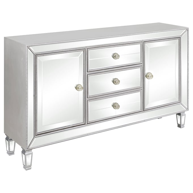 Coaster Furniture Leticia Silver 3 Drawers Accent Cabinet CST-950825