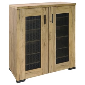 Coaster Furniture Bristol Golden Oak Metal Mesh Door Accent Cabinet