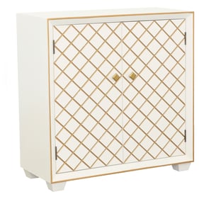 Coaster Furniture Belinda White Gold 2 Doors Accent Cabinet