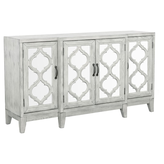 Coaster Furniture Mckellen Antique White 4 Doors Accent Cabinet CST-953376