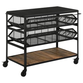 Coaster Furniture Evander Natural Black Accent Storage Cart with Casters