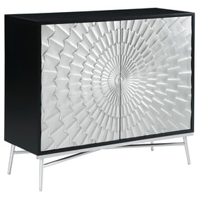 Coaster Furniture Josie Silver Black Rectangular Accent Cabinet