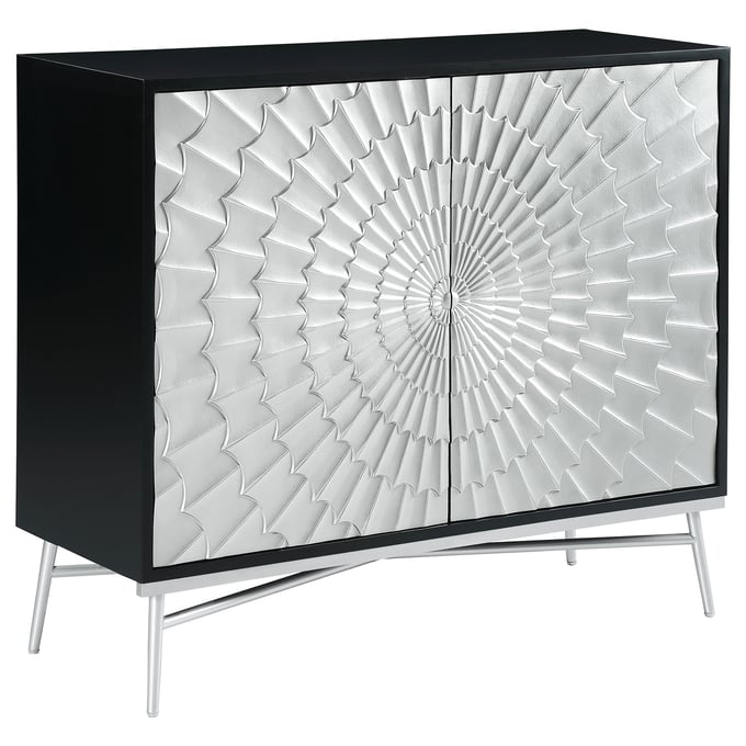 Coaster Furniture Josie Silver Black Rectangular Accent Cabinet CST-959584