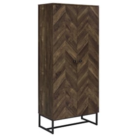 Coaster Furniture Carolyn Rustic Oak Herringbone Accent Cabinet