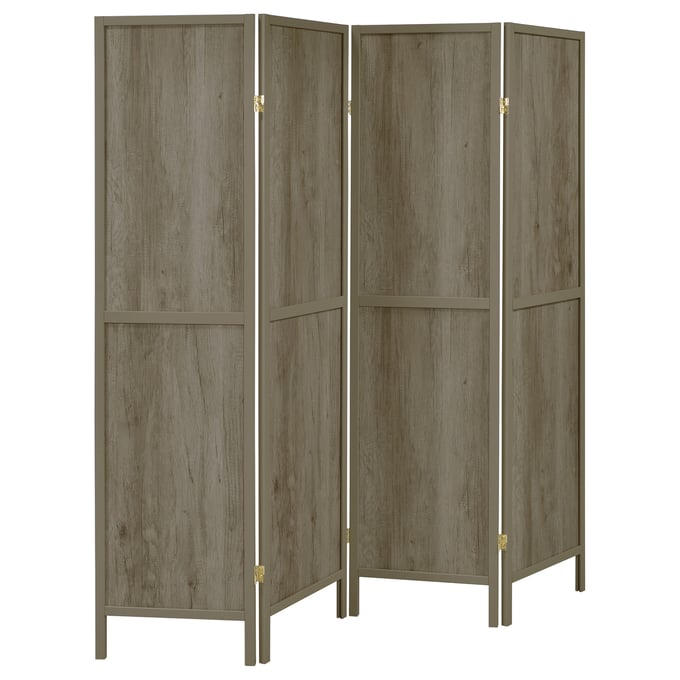 Coaster Furniture Deepika Grey Driftwood 4 Panel Folding Screen CST-961415