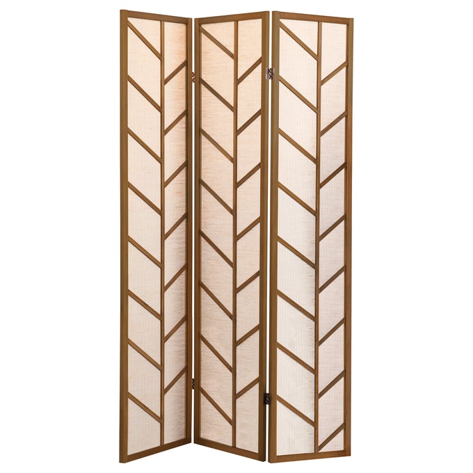 Coaster Furniture Mila Linen Walnut 3 Panel Screen CST-962923