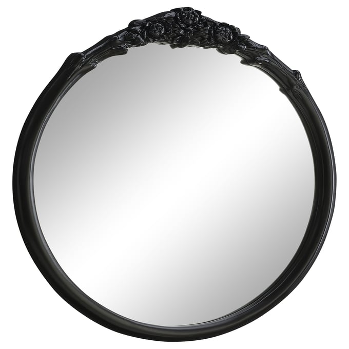 Coaster Furniture Sylvie Glossy Black Round Wall Mirror CST-969533GBK