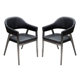 2 Diamond Sofa Adele Black PU Dining Chairs