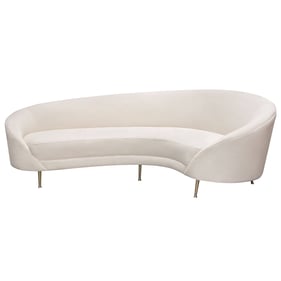 Diamond Sofa Celine Cream Velvet Curved Sofa