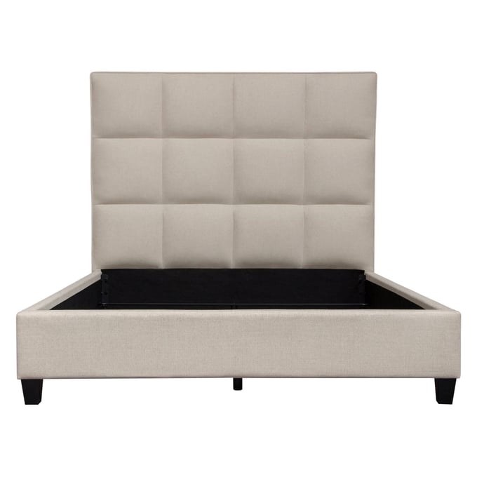 Diamond Sofa Devon Sand Grid Tufted King Bed DMND-DEVONEKBEDSD