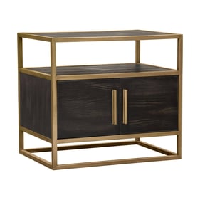 Diamond Sofa Empire Dark Brown Top Gold Metal 2 Door End Table