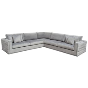 Diamond Sofa Envy Grey Velvet 3pc Sectional