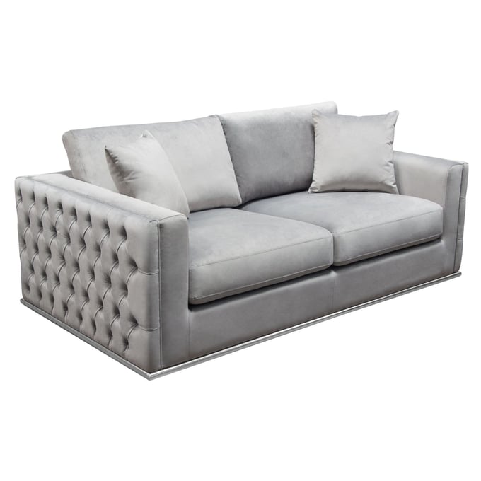 Diamond Sofa Envy Platinum Grey Velvet Loveseat DMND-ENVYLOGR