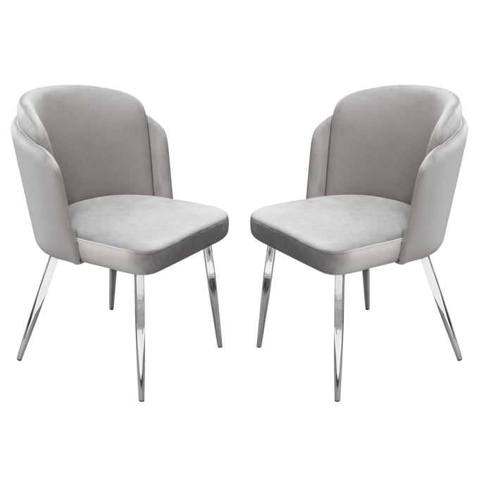 2 Diamond Sofa Grace Grey Dining Chairs DMND-GRACEDCGR2PK