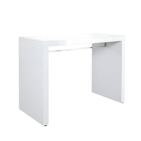 Diamond Sofa Icon White Lacquer Waterfall Bar Height Table