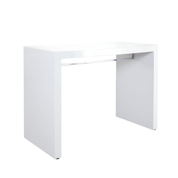 Diamond Sofa Icon White Lacquer Waterfall Bar Height Table DMND-ICONBTWH