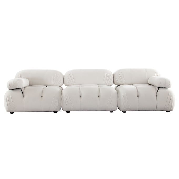 Diamond Sofa Paloma Cream 111 Inch 3pc Sofa Set DMND-PALOMA1LC1AC1RCCM