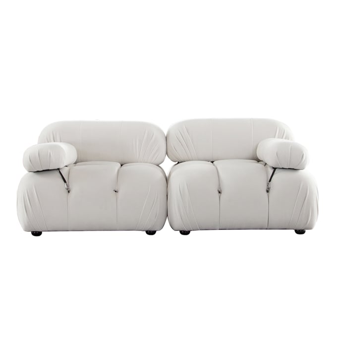 Diamond Sofa Paloma Cream 74 Inch 2pc Sofa Set DMND-PALOMA1LC1RCCM