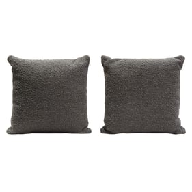 2 Diamond Sofa Charcoal Fabric Square Accent Pillows