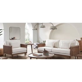 Diamond Sofa Piper White Linen 2pc Living Room Set