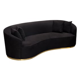 Diamond Sofa Raven Black Suede Velvet Sofa