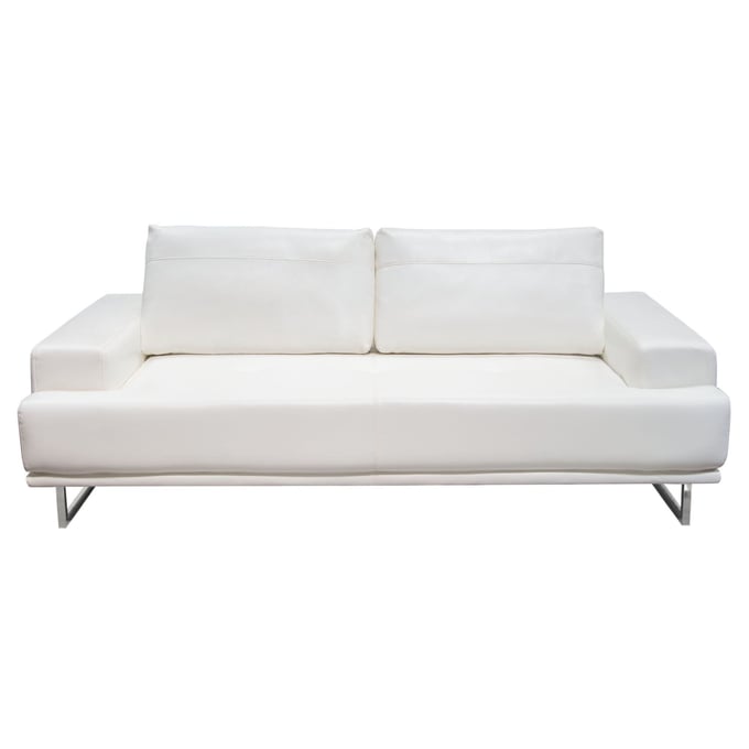 Diamond Sofa Russo White Air Leather Sofa DMND-RUSSOSOWH