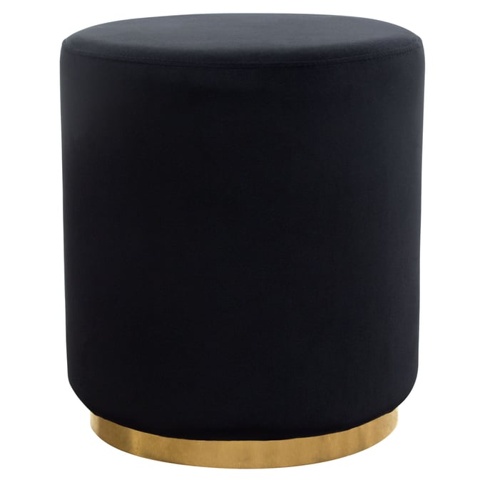 Diamond Sofa Sorbet Black Velvet Accent Ottoman DMND-SORBET2OTBL