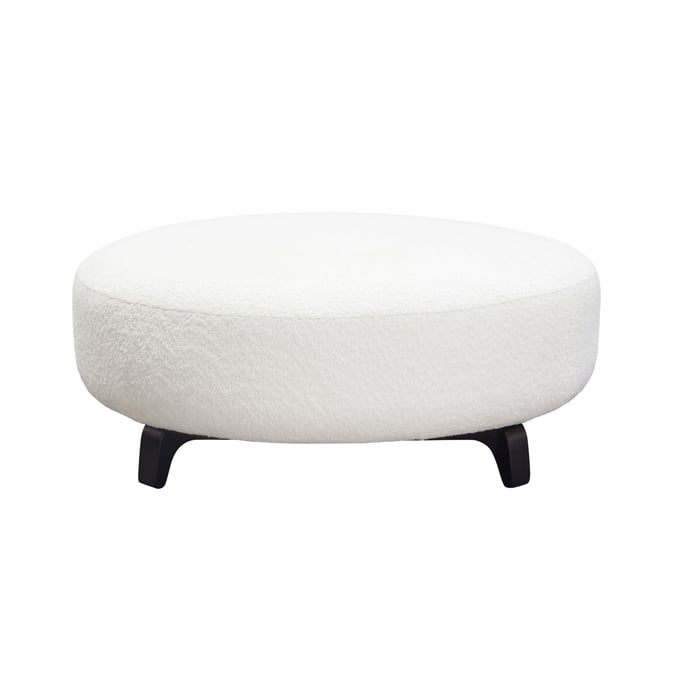 Diamond Sofa Vesper White Round Ottoman DMND-VESPEROTWH