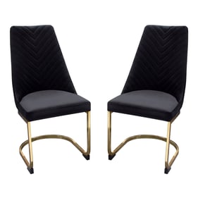 2 Diamond Sofa Vogue Black Velvet Dining Chairs