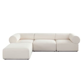 Diamond Sofa Zia Ivory 4pc Modular Sectional with Reversible Chaise