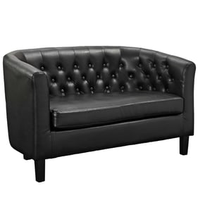 Modway Furniture Prospect Black Vinyl Loveseat