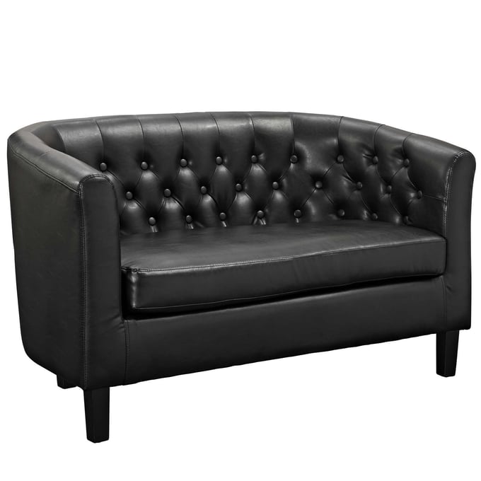 Modway Furniture Prospect Black Vinyl Loveseat EEI-1043-BLK