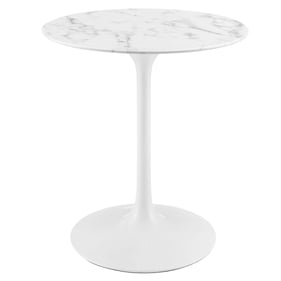 Modway Furniture Lippa White 28 Inch Artificial Marble Dining Table