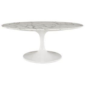 Modway Furniture Lippa 42 Inch Oval Artificial Marble Coffee Table