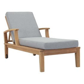 Modway Furniture Marina Gray Outdoor Teak Single Chaise