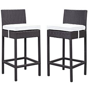 2 Modway Furniture Lift Espresso White Outdoor Patio Bar Stools